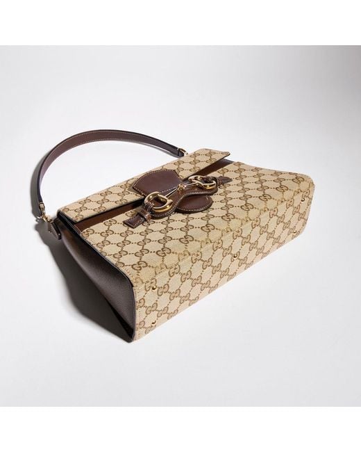 Gucci Natural Horsebit Duomo Medium Top Handle Bag
