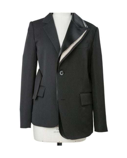 Sacai Black Long-Sleeve Blazer