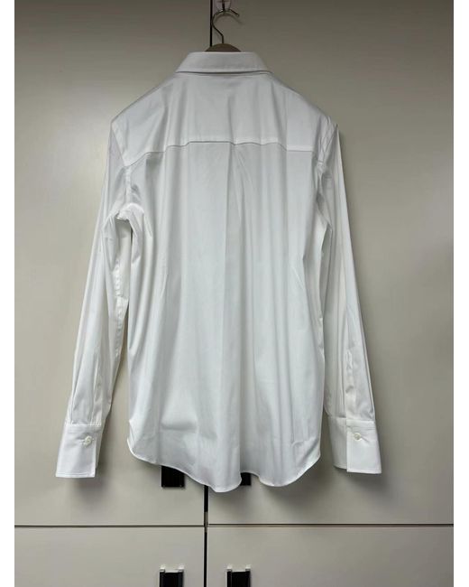 Brunello Cucinelli White Beaded Tab Detail Shirt