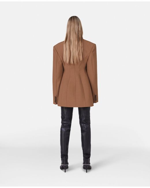 Stella McCartney Brown Moulded Wool Single-Breasted Blazer