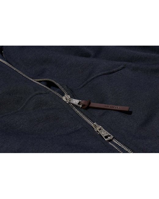 Moncler Blue Logo-Appliqué Zipped Hoodie for men
