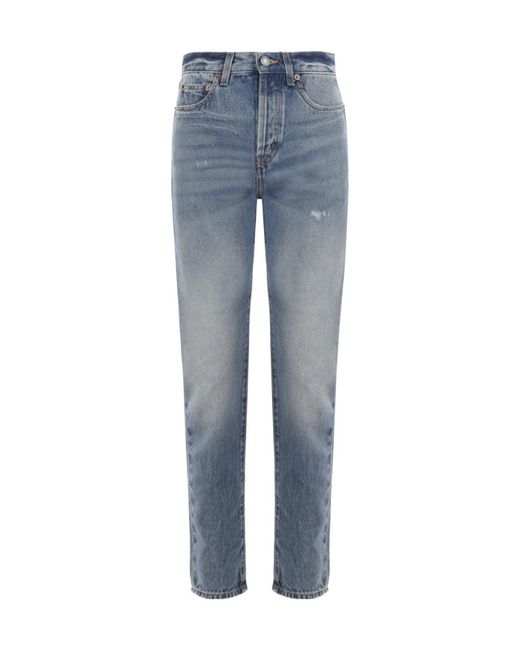 Saint Laurent Blue Mid-Rise Slim Fit Jeans