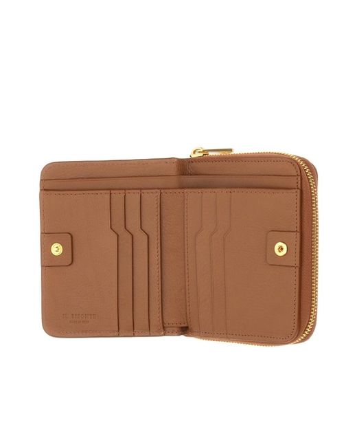 Il Bisonte Brown Logo Embossed Bi-Fold Wallet