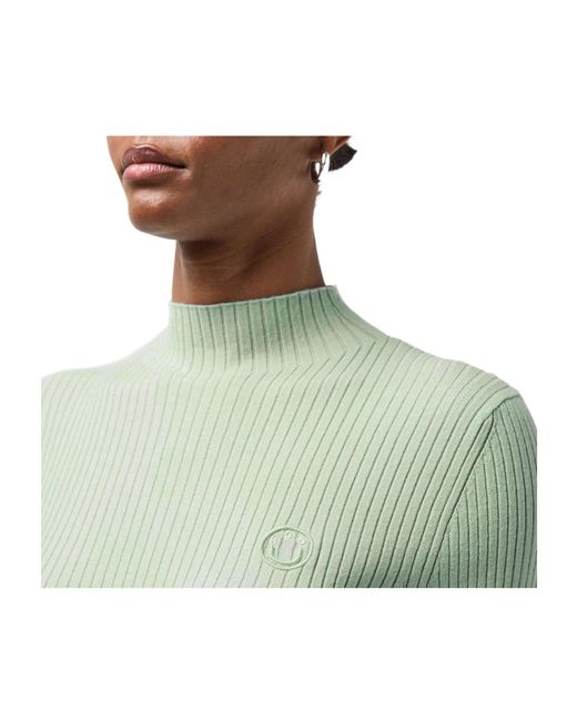 Boss Green Mock-Neck Ribbed Knit Top