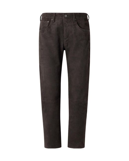 Citizens of Humanity Gray Suede Straight-Leg Trousers
