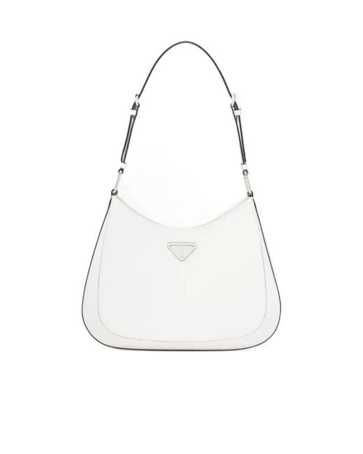 Prada White Logo Shoulder Bag