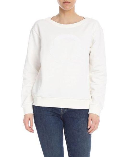 Moncler White Logo Details Sweater