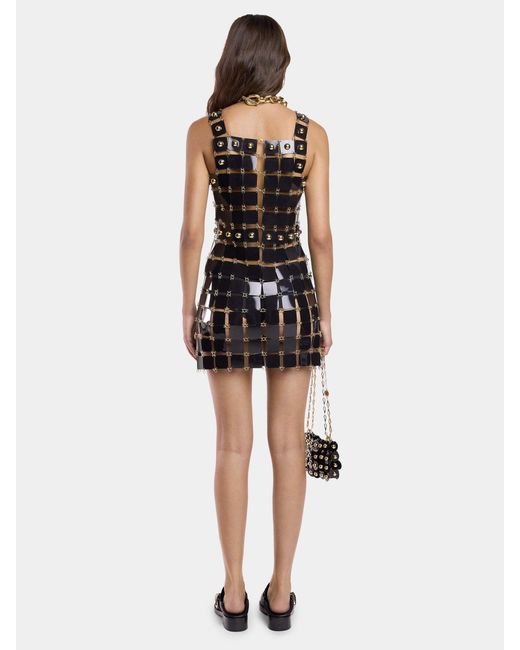Rabanne Black Sleeveless Stud-Detailed Dress