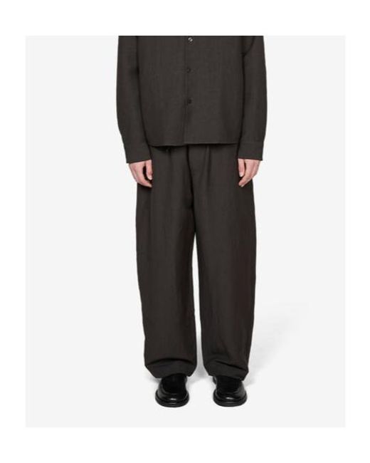 Studio Nicholson Black Sonny Drawstring Wide-Leg Pants for men