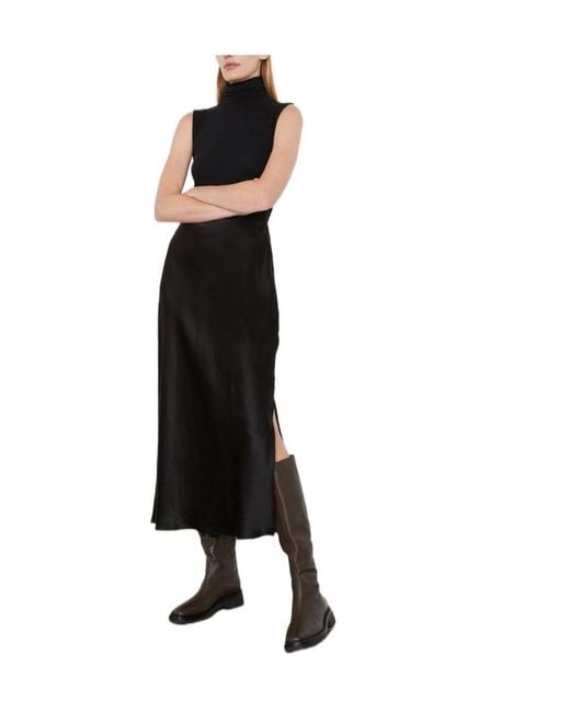 Vince Black Side Slit Skirt