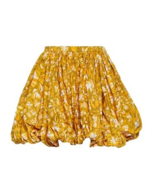 Jil Sander Yellow Floral Miniskirt