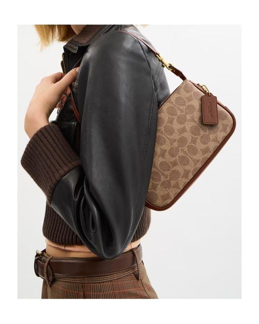 COACH Brown Plaza Shoulder Bag