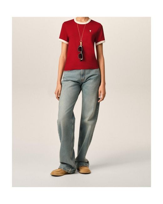 AMI Ami De Coeur Embroidered Crewneck T-Shirt