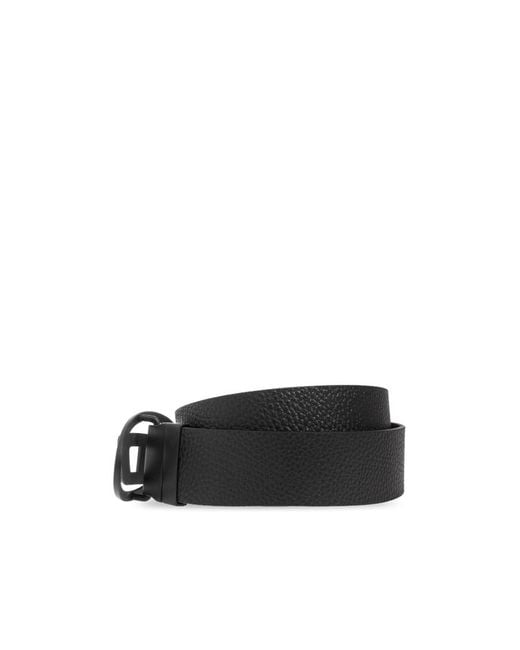 DIESEL White Logo Buckle Reversible Belt for men