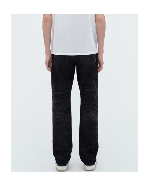 Amiri Blue Logo Patch Straight Leg Jeans for men