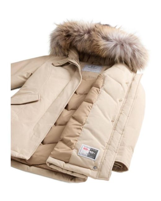 Woolrich Natural Arctic Fur-Trimmed Hooded Parka