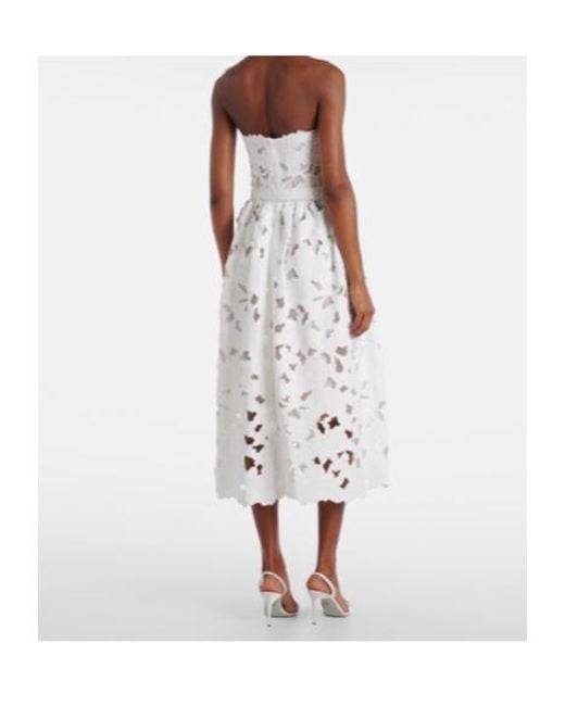 Oscar de la Renta White Lace Bustier Dress