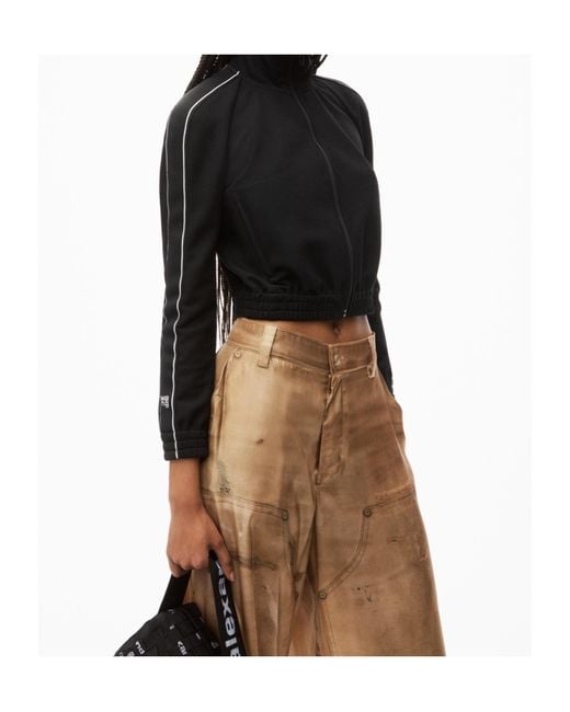 Alexander Wang Black T By Cropped Zip-Up Jacket