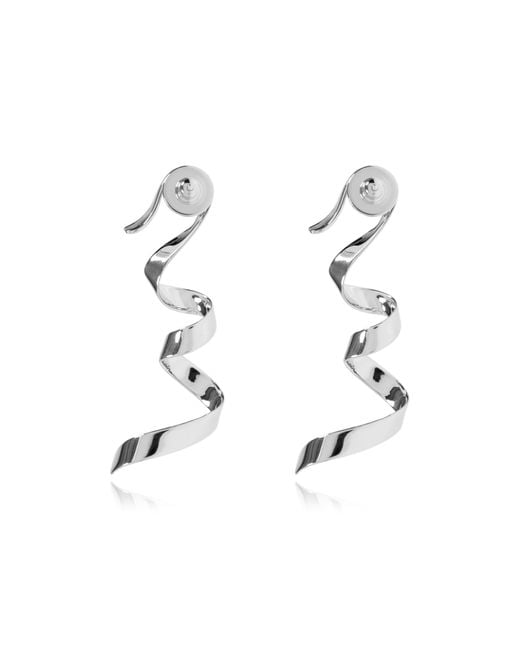 Dries Van Noten White Swirl Embellished Earrings