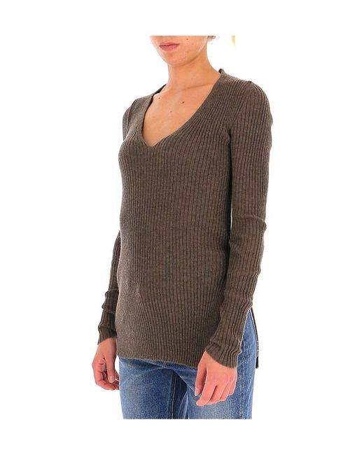 Uma Wang Green Rib Knitted Pullover