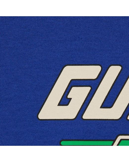 Gucci Blue Logo Logo Short-Sleeved T-Shirt for men