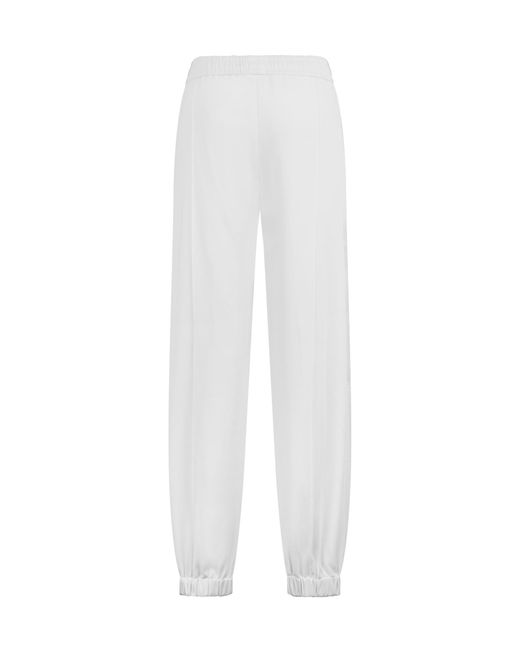 Fabiana Filippi White Elasticated-Waist Tapered-Leg Trousers
