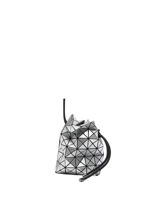 Issey Miyake White Prism Drawstring Shoulder Bag
