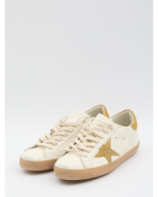Golden Goose Deluxe Brand White Super Star Lace-Up Sneakers for men