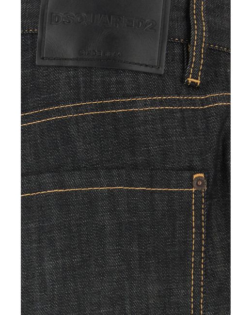 DSquared² Black Logo-Patch Denim Jeans for men