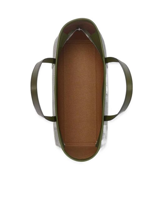 MCM Green Medium Toni Leather Shopper Bag for men