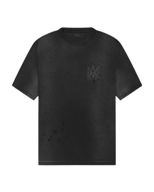 Amiri Black Logo Printed Crewneck T-Shirt for men
