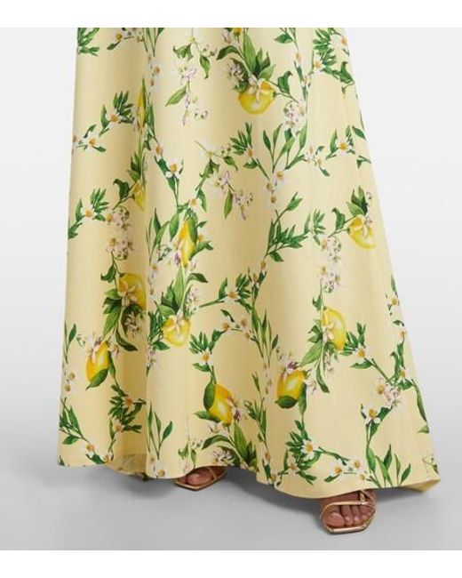Monique Lhuillier Metallic Floral Maxi Dress