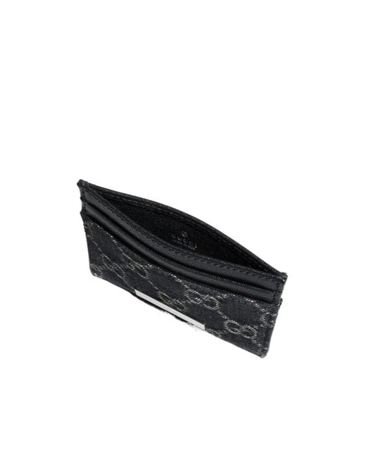 Gucci Black Card Case With Plaque