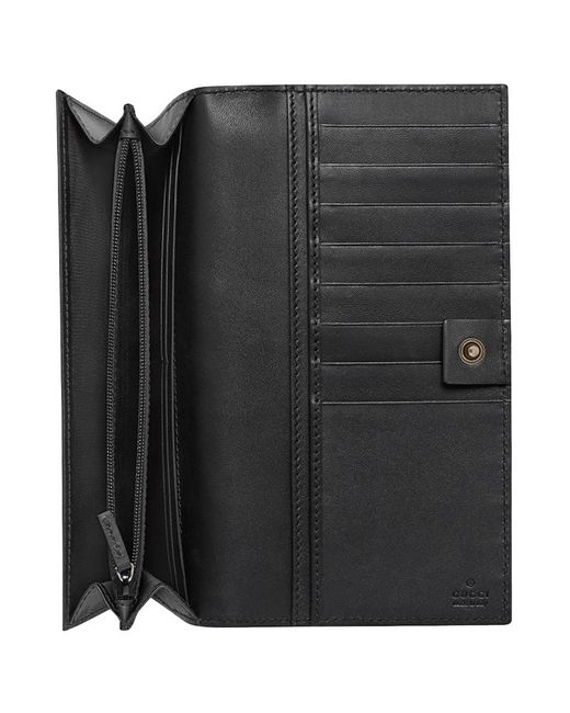 Gucci White Stitching Long Folding Wallets for men