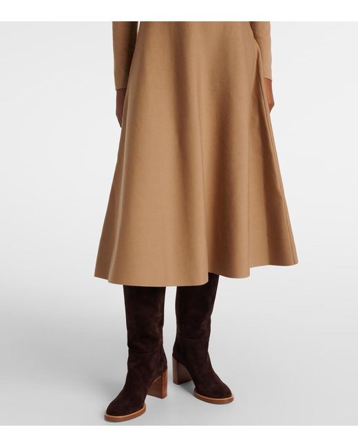 Ralph Lauren Natural Abrillong Cashmere-Blend Midi Dress