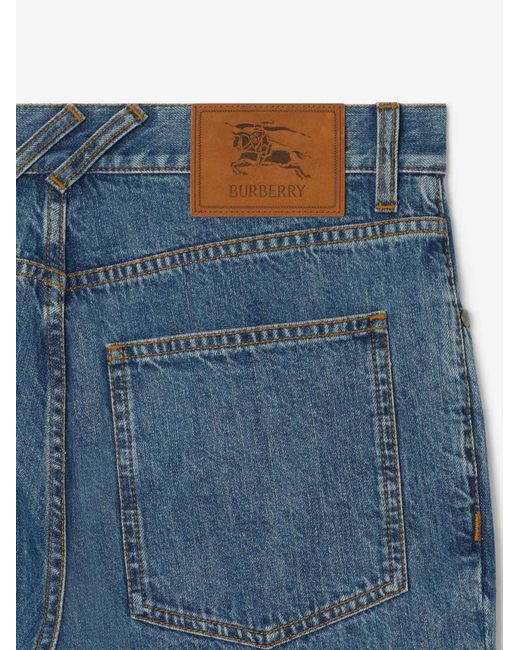 Burberry Blue Logo-Patch Jeans for men