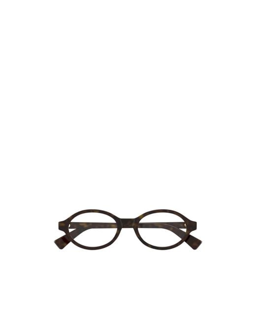 Bottega Veneta White Eyewear Oval Frame Glasses