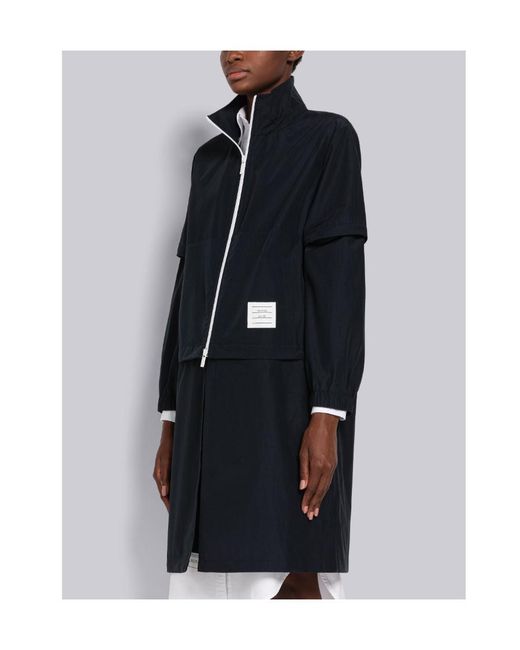 Thom Browne Blue Tear-Resistant 2-In-1 Zippered Casual Jacket