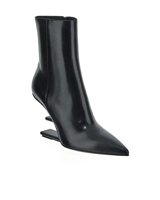 Fendi Black First F-Shaped Heel Ankle Boots