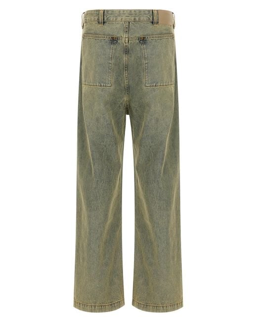 Entire studios Green 'Gem Surface Wave' Jeans for men