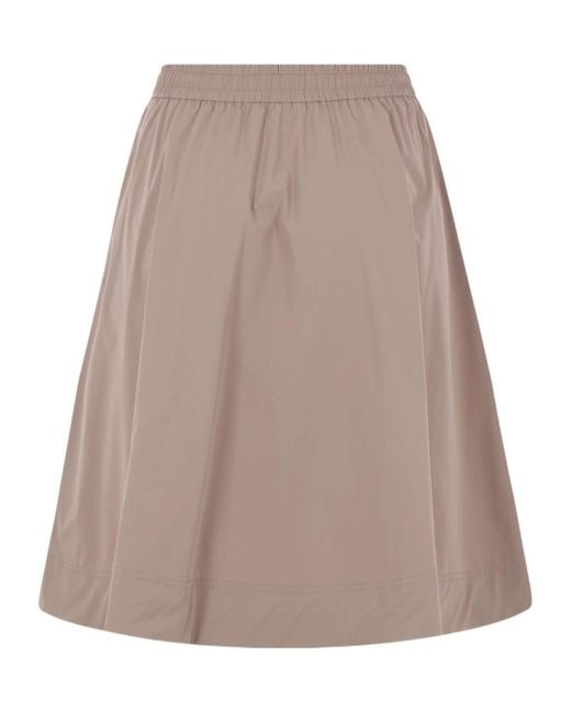 Herno Brown Drawstring A-Line Skirt