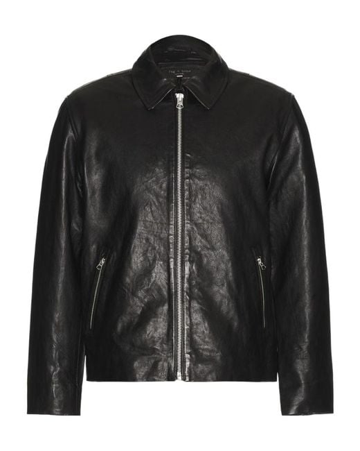 Rag & Bone Black Long Sleeve Leather Jacket for men