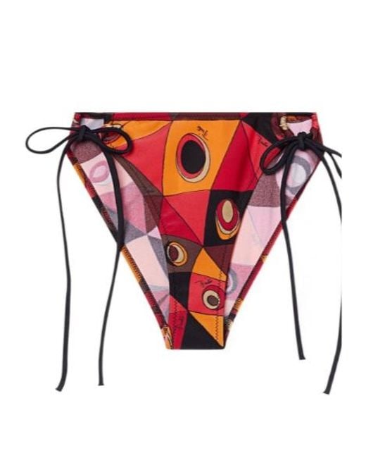 Emilio Pucci White Pucci Occhi Printed Adjustable Bikini Bottoms