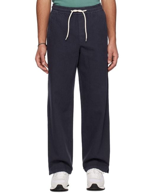 A.P.C. Blue Elasticated Drawstring Waist Pants for men