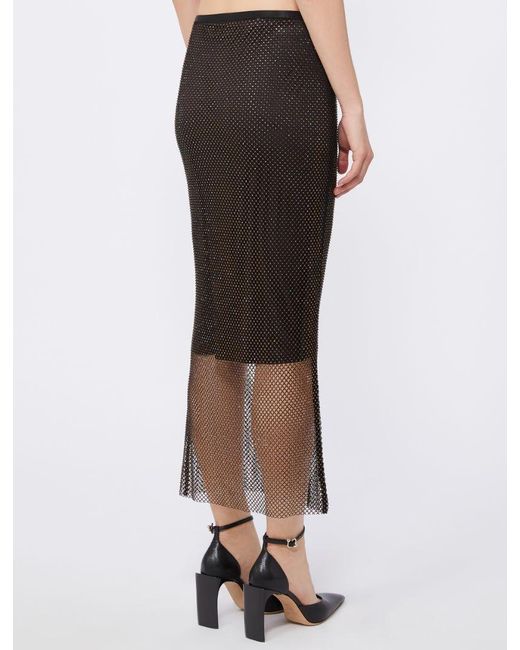 Sportmax Brown Embellished Mesh Skirt