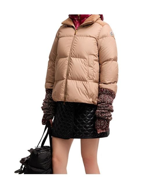 Moncler Brown Esnaie Logo Patch Zip-Up Jacket