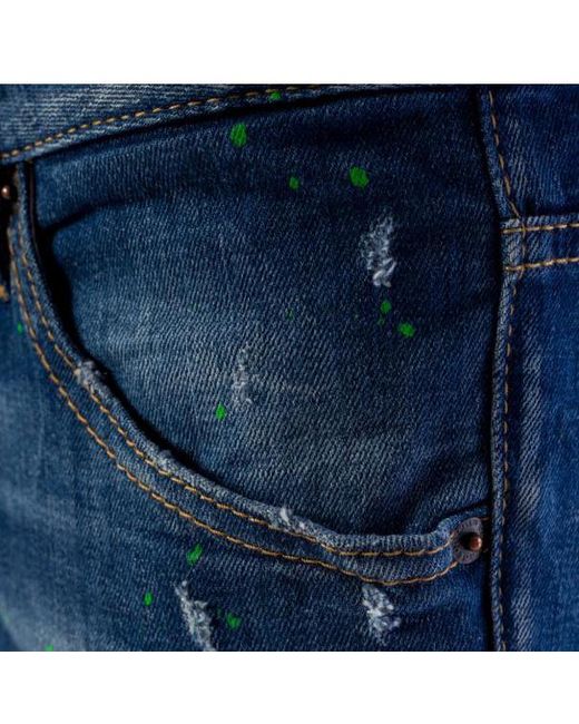 DSquared² Blue Ripped Skinny Crop Jeans