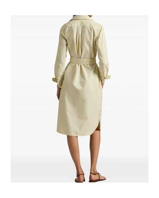 Polo Ralph Lauren White Striped Belted Shirt Dress