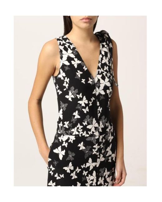 RED Valentino Black Sleeveless Printed Dress