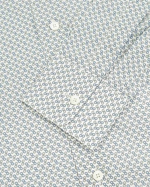 Ferragamo Gray Logo Lapel Shirt for men